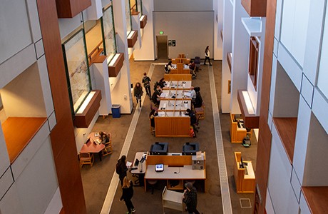 photo: Boise State University's Albertsons Library, interior