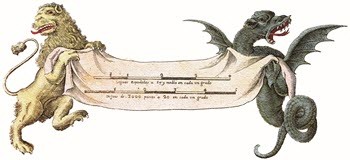 Bild aus der ersten Karte von Katalonien, die vom katalanischen Kartographen Josep Aparici erstellt wurde.