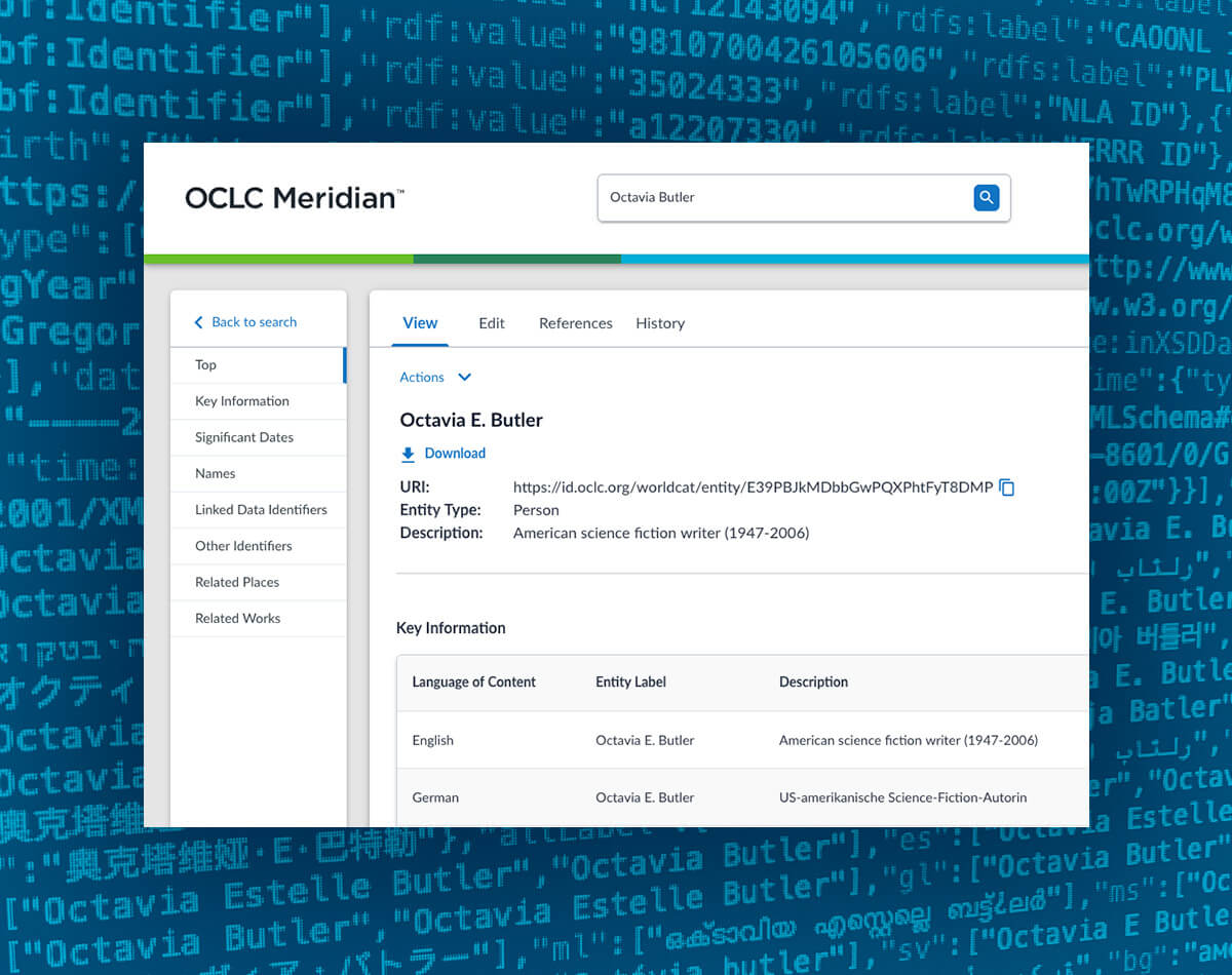 Illustration: OCLC Meridian and linked metadata