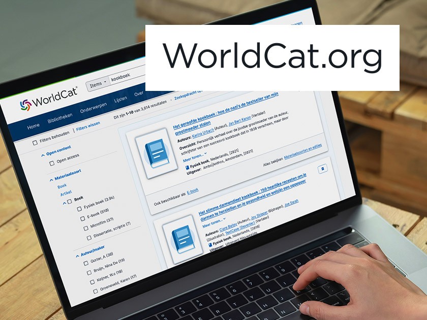 Foto: website WorldCat.org op laptop