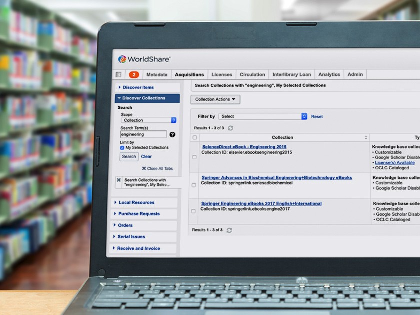 Photo: WMS on laptop in library setting