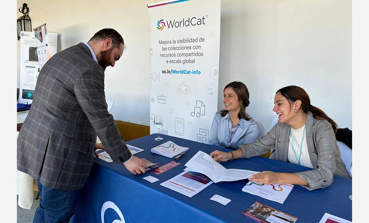 Photo: OCLC table at Andalusian Library Association Congress in Spain