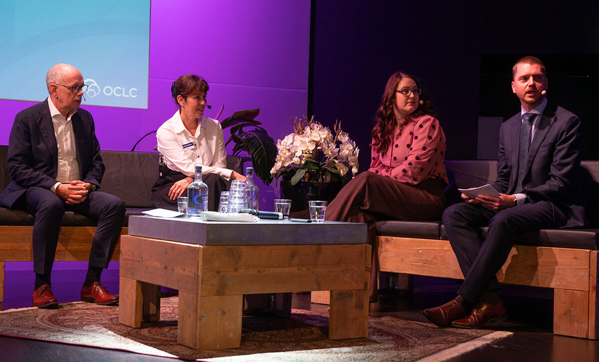 Photo: Group discussion onstage at OCLC Contactdag