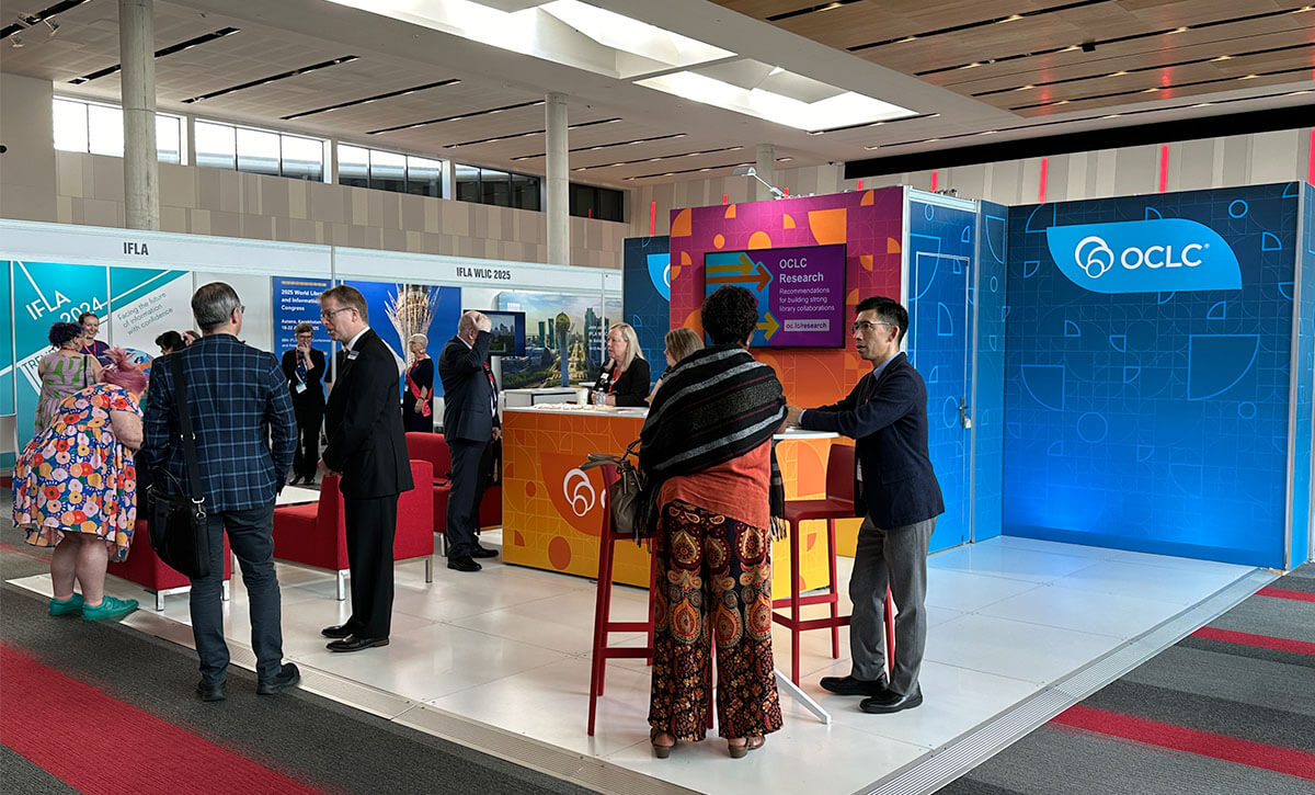 Photo: OCLC booth at IFLA Summit