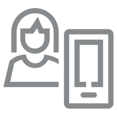 Icon: Student worker with mobile device