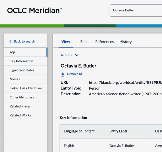 Photo illustation: OCLC Meridian interface