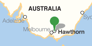 Map showing location of Swinburne University of Technology