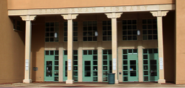 foto: exterieur van de Zimmerman Library, University of New Mexico