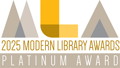 Logo: Platin-Auszeichnung der Modern Library Awards (MLA-Awards) 2025