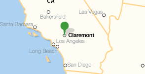 Carte situant Claremont Colleges
