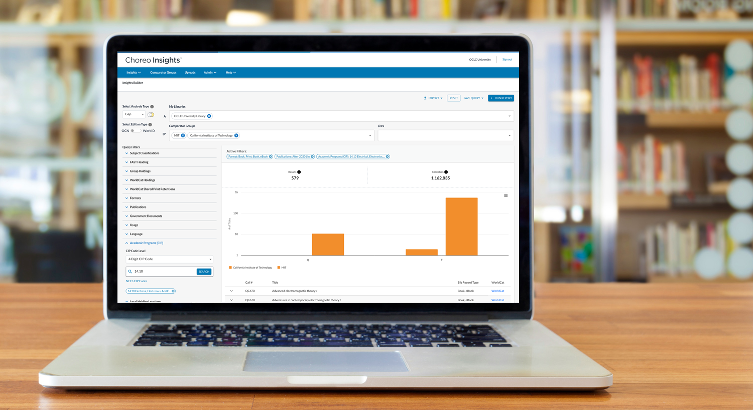 Photo : Choreo Insights sur un ordinateur portable dans une bibliothèque