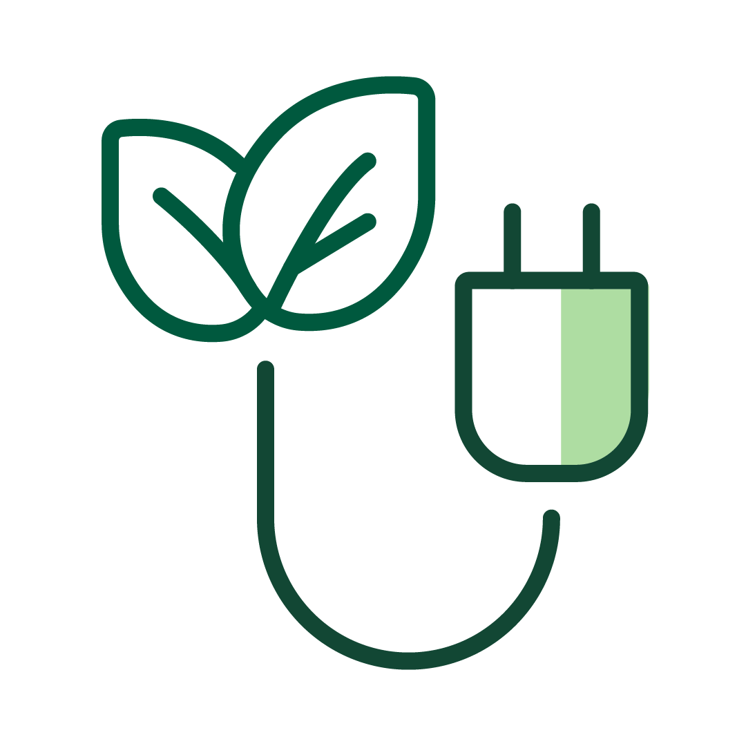 图标：电源线和叶子