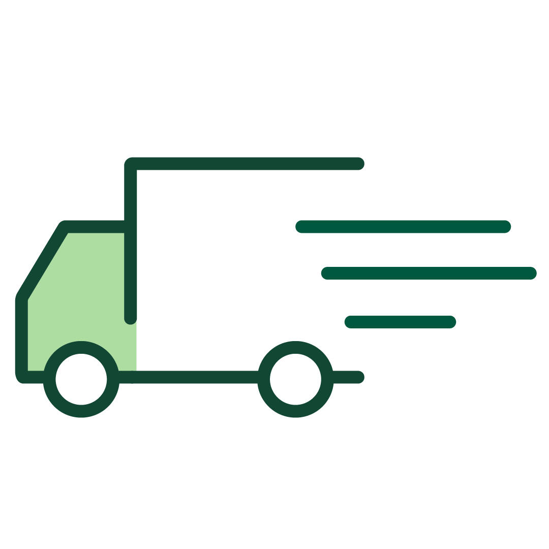 图标：行驶中的箱式卡车