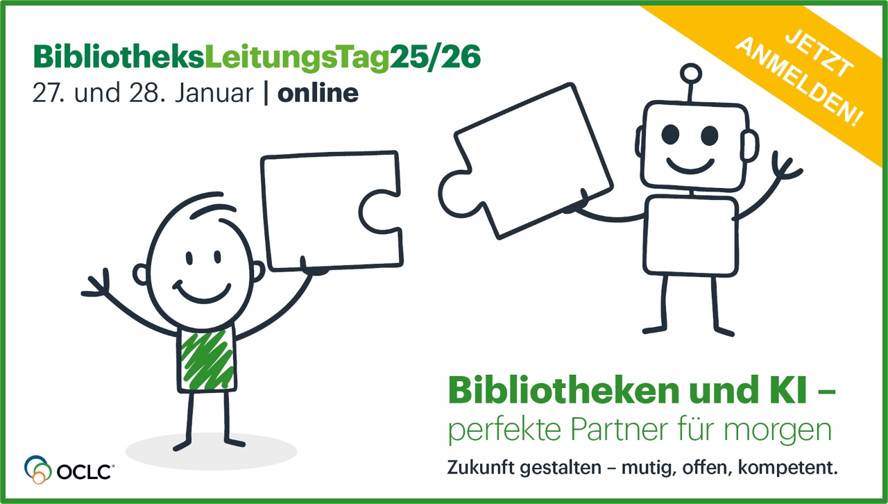 BibliotheksLeitungsTag 2025 Banner: Aktuelle Infos finden Sie auf unserer Website